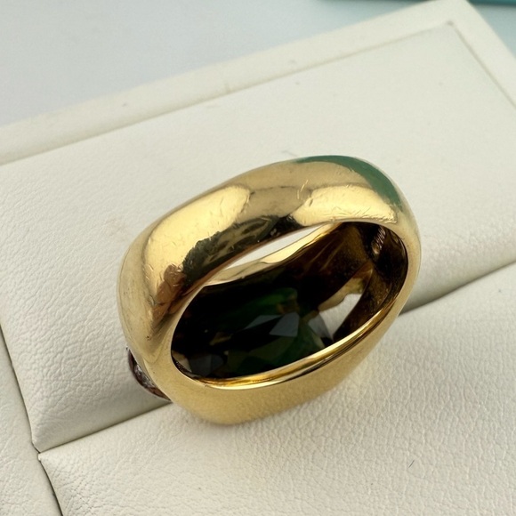 RARE Tiffany & Co. Tourmaline Cocktail Ring with Pave Diamond X Size 5.25 14g - Picture 9 of 13